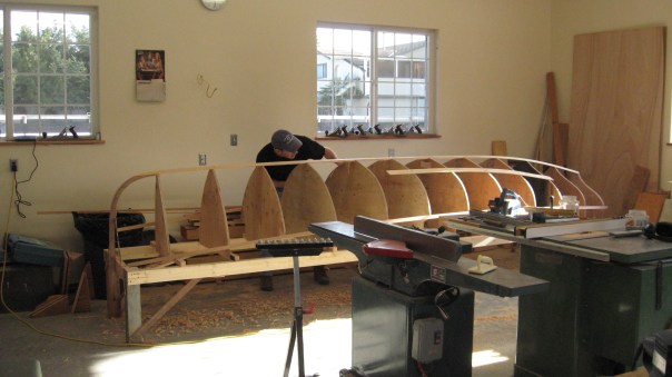 Murray checks out the hull line.